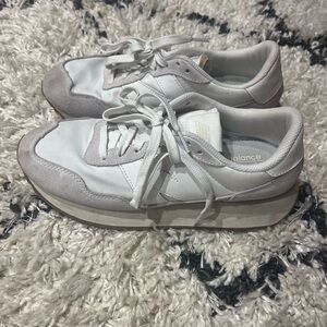 New Balance Classic White and Gray Shoes